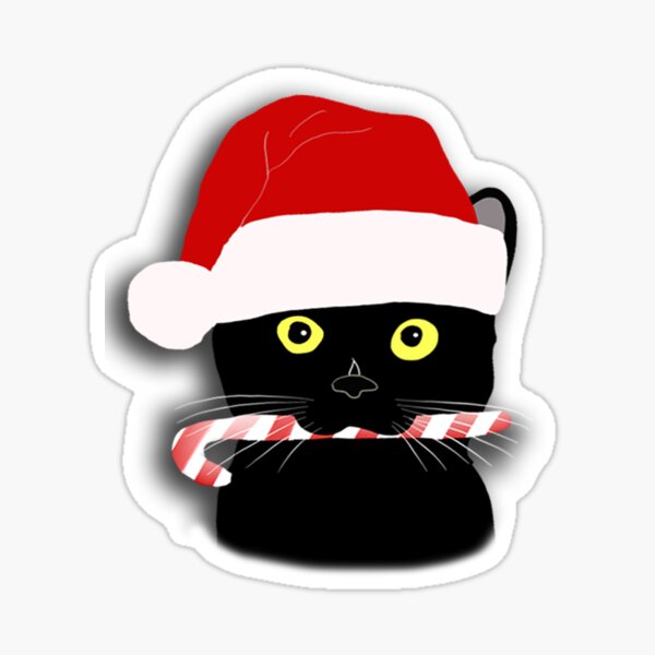 Christmas Cat Closeup Sticker