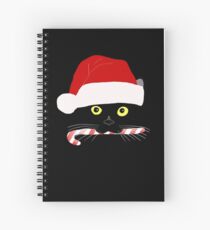 Weihnachtskatze-Nahaufnahme Spiralblock