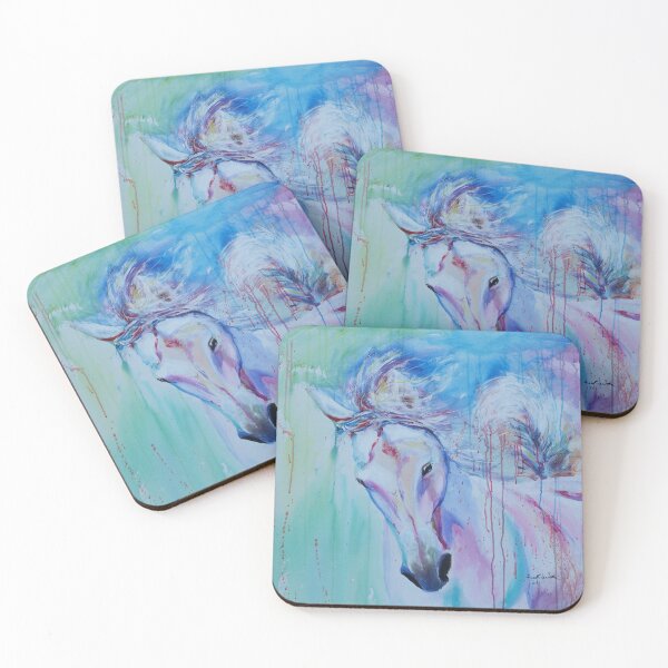 Item preview, Horse in shades of pink and blue designed and sold by IsabelSalvador.