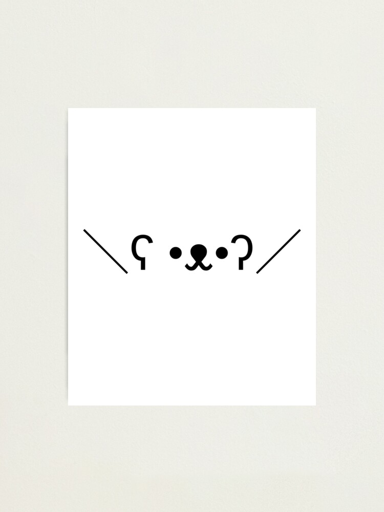 "Kaomoji Bear Kawaii Bear Hug Japanese Emoji" Photographic Print by