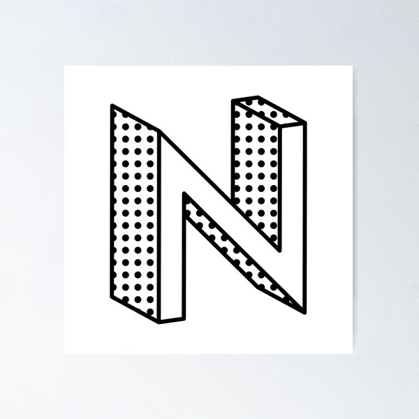 Item preview, 3D Ben Day Dot Isometric Letter N designed and sold by murialbezanson.
