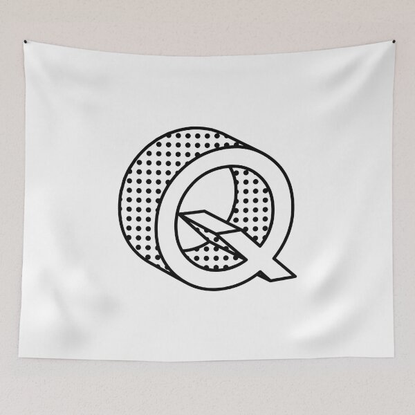 Item preview, 3D Ben Day Dot Isometric Letter Q designed and sold by murialbezanson.