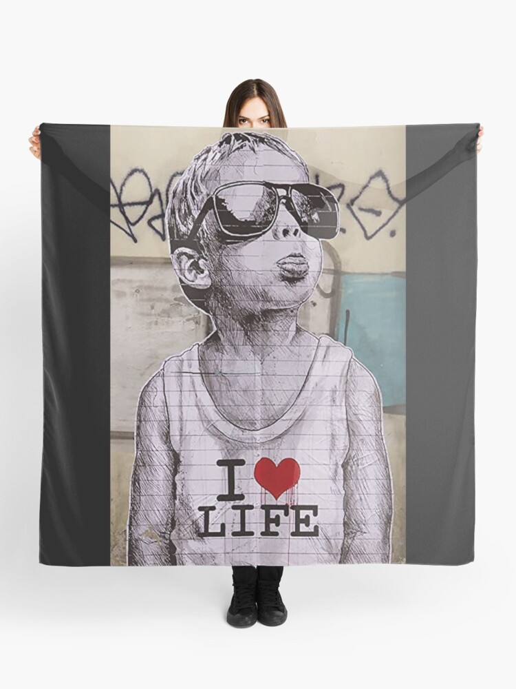 Ich Liebe Life Boy Graffiti Street Art Tuch Von Mindchirp Redbubble