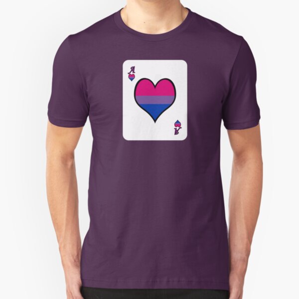 Ace Spectrum Playing Cards: Bi-romantic Slim Fit T-Shirt