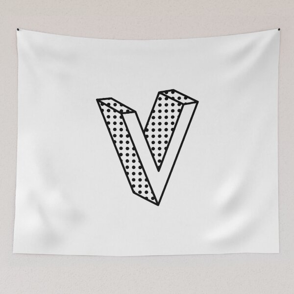 Item preview, 3D Ben Day Dot Isometric Letter V designed and sold by murialbezanson.