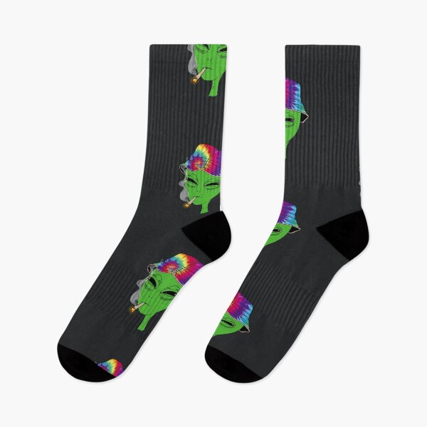 Item preview, Alien Smoking Joint w/ Tye-dye Bucket Hat (Rainbow) designed and sold by DigitalDose.