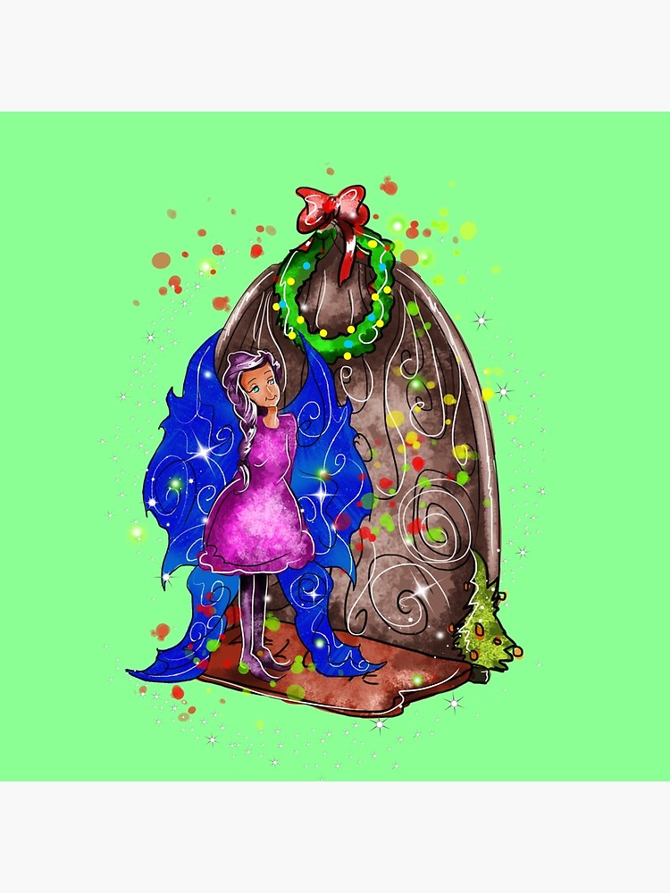 Thumbnail 4 of 4, Pillow, Hollydays Shimmer The Seasonal Door Fairy™ designed and sold by TeelieTurner.