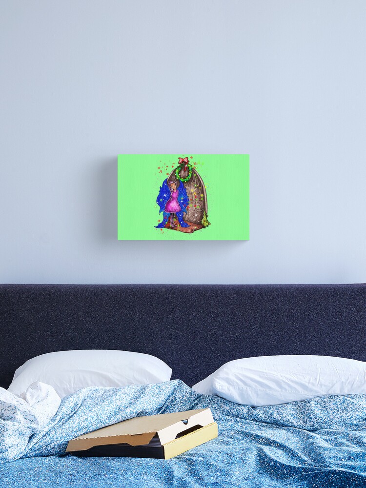 Thumbnail 2 of 3, Canvas Print, Hollydays Shimmer The Seasonal Door Fairy™ designed and sold by TeelieTurner.