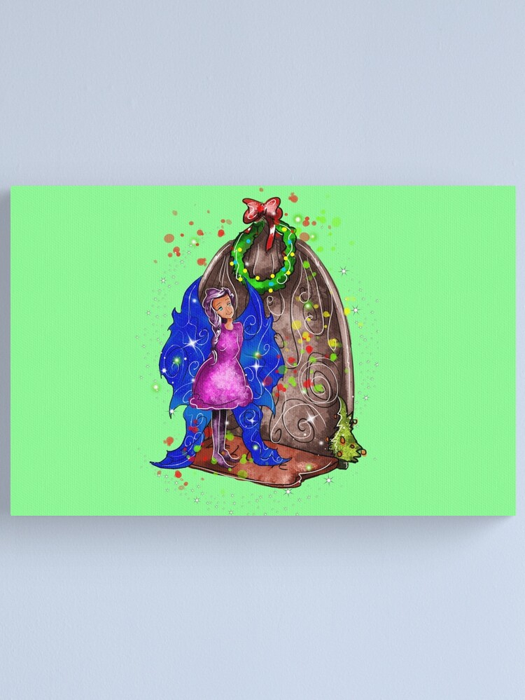 Thumbnail 1 of 3, Canvas Print, Hollydays Shimmer The Seasonal Door Fairy™ designed and sold by TeelieTurner.