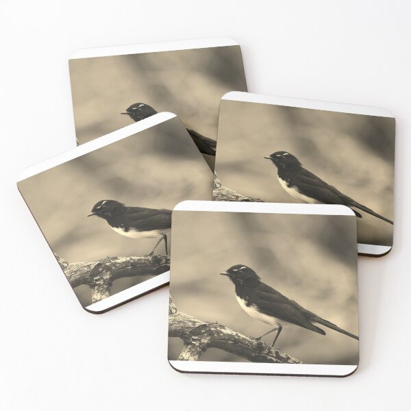 Item preview, Willie wagtail sepia - portrait designed and sold by Jason Gilbert.