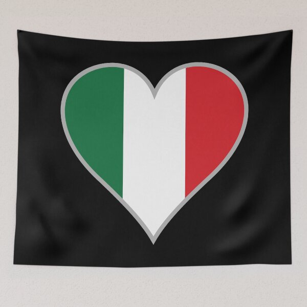Aperçu de l'œuvre Drapeau de l'Italie comme un coeur avec un cadre gris clair créée et vendue par emeksedesign.
