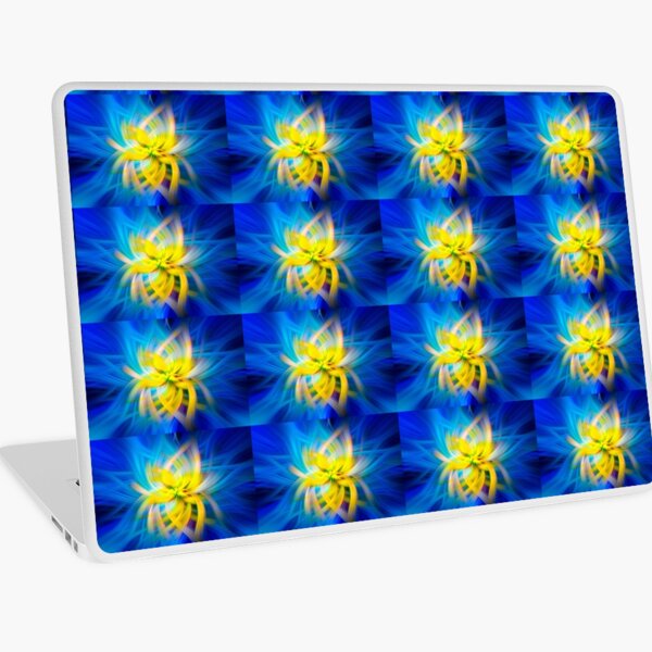 Abstract Swirl Yellow Tube Sponge - Mixed Media DiveArt Laptop Skin