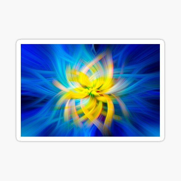 Abstract Swirl Yellow Tube Sponge - Mixed Media DiveArt Sticker