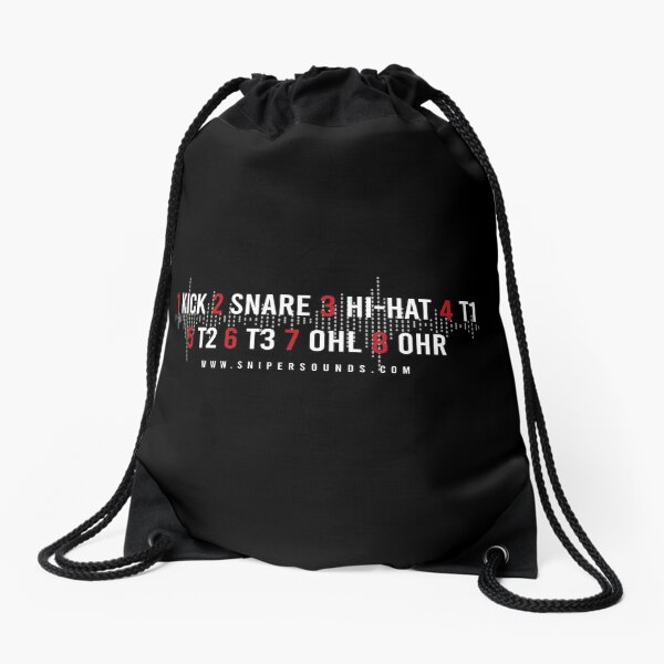 Kick Snare Hi-Hat for Drummers and Sound Engineers Drawstring Bag
