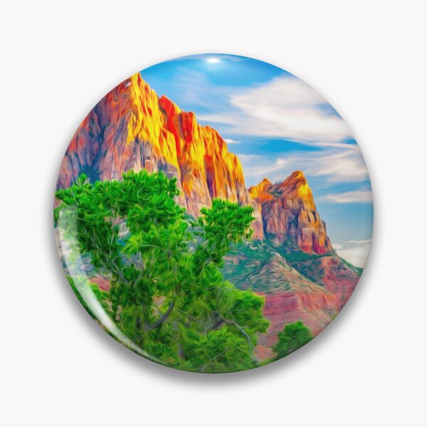 Zion National Park Utah Watchman Tower Gifts Pin
