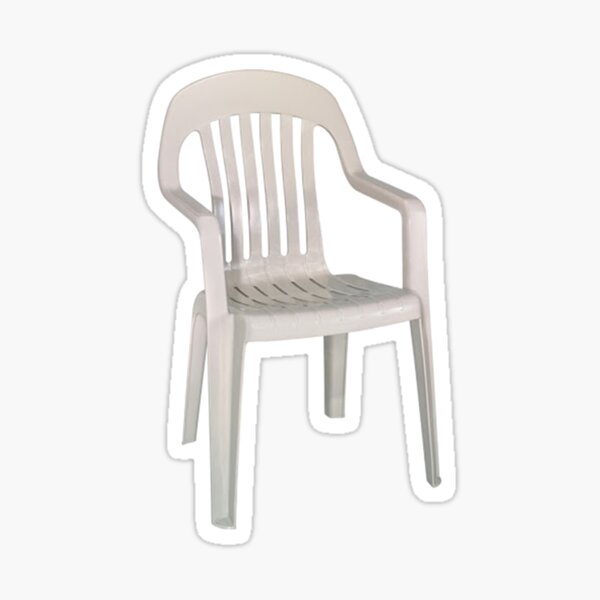 Vergil sitting on white plastic chair