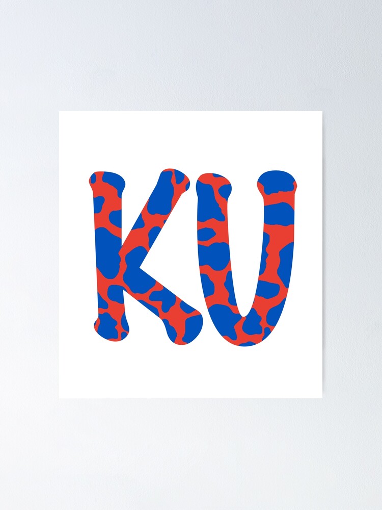 "KU Cow Print" Poster by tarrileydesign Redbubble