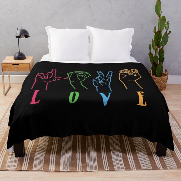 Item preview, Deaf Awareness Rainbow Colors Sign Language LOVE Hands print designed and sold by tronictees.
