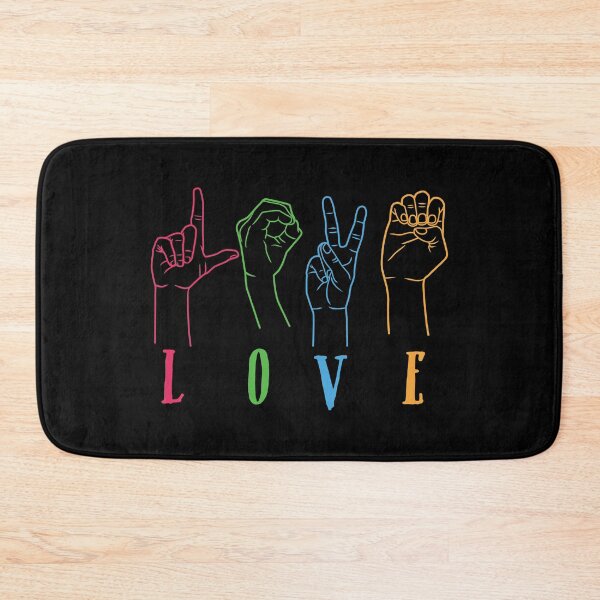 Item preview, Deaf Awareness Rainbow Colors Sign Language LOVE Hands print designed and sold by tronictees.