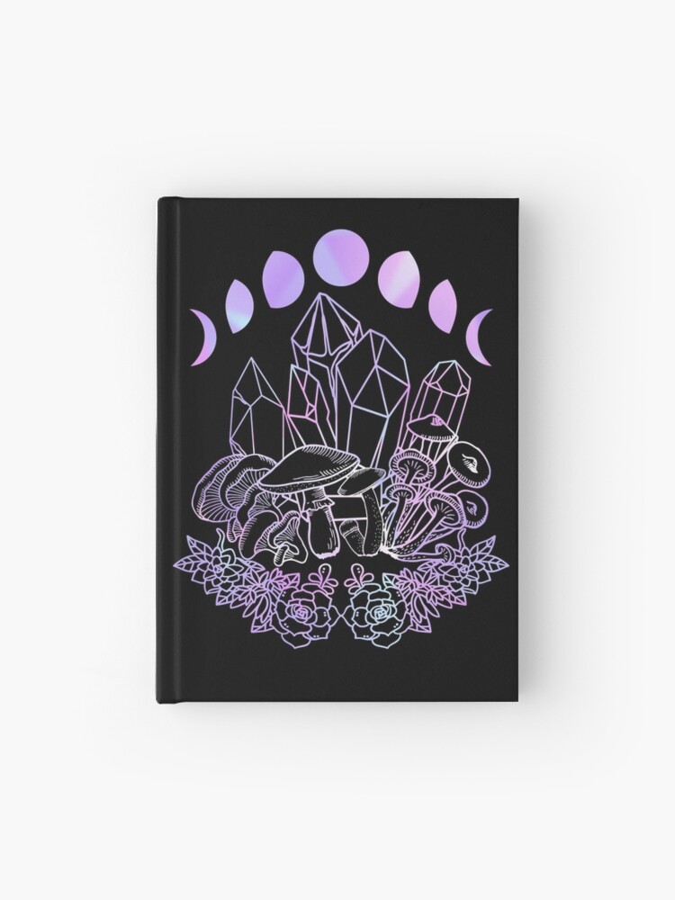 Moon Phases Crystals Mushrooms Succulents Witchy | Hardcover Journal