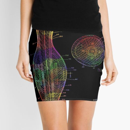 Bowling pin vintage colorful patent from 1963 Mini Skirt