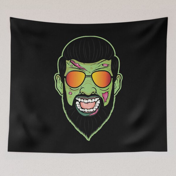 Item preview, Hipster Zombie with Beard and Sunglasses Halloween  designed and sold by tronictees.