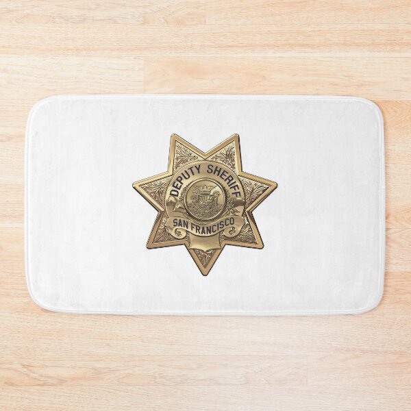 Item preview, San Francisco Sheriff's Office - SFSO Deputy Sheriff Badge over White Leather designed and sold by Serge Averbukh Art Studio.