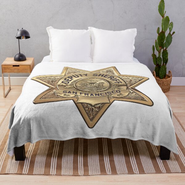 Item preview, San Francisco Sheriff's Office - SFSO Deputy Sheriff Badge over White Leather designed and sold by Serge Averbukh Art Studio.