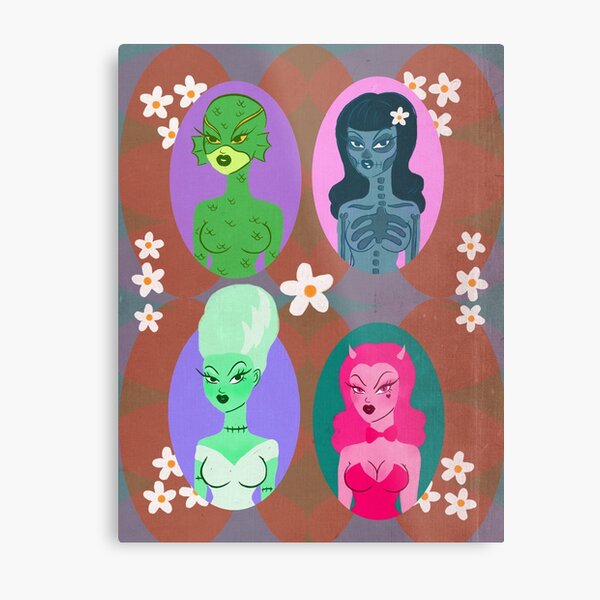 Spooky Girls Club Metal Print