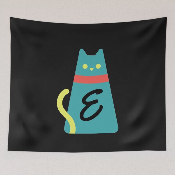 Item preview,  Alphabet  initial Letter E  and black,red and yellow  cat designed and sold by dygo1986.