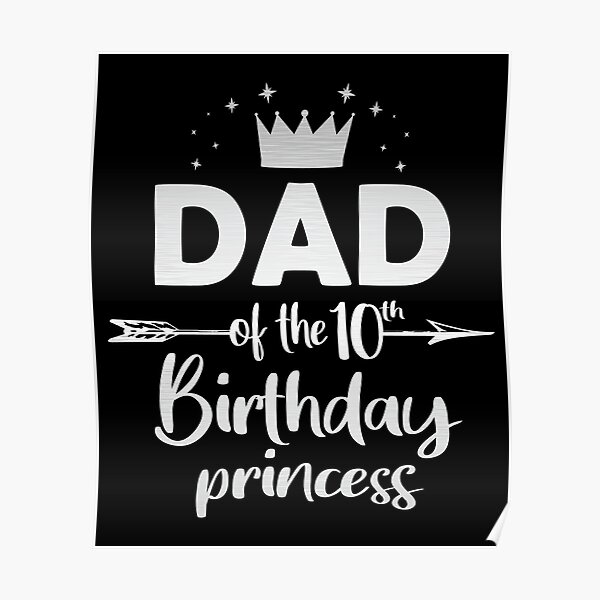 Poster Maman Du 10e Anniversaire Princesse Fille 10 Ans Graphique B Day Par Grabitees Redbubble