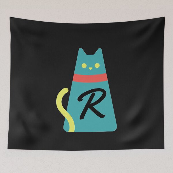 Item preview,  Alphabet  initial Letter R  and black,red and yellow  cat designed and sold by dygo1986.