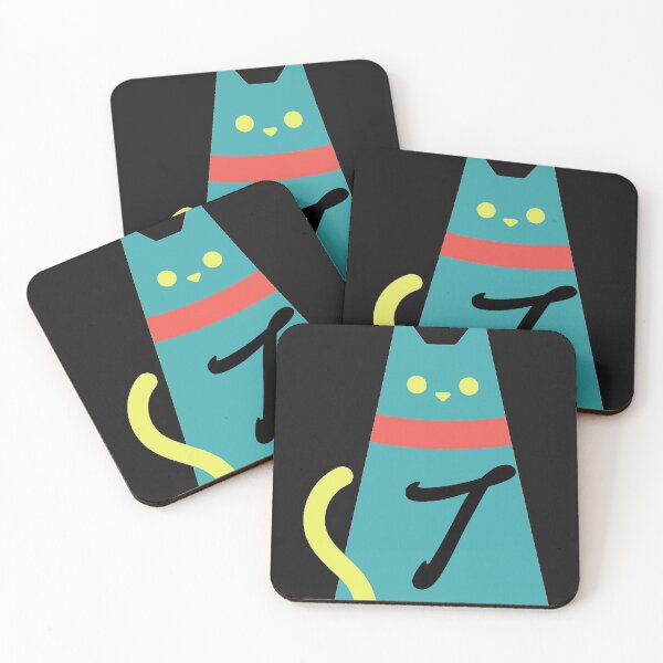 Item preview,  Alphabet  initial Letter T  and black,red and yellow  cat designed and sold by dygo1986.