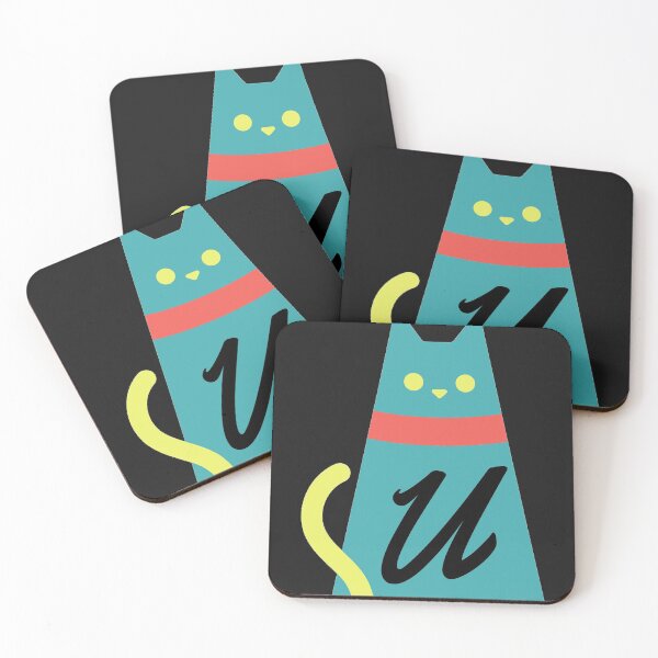 Item preview,  Alphabet  initial Letter U  and black,red and yellow  cat designed and sold by dygo1986.
