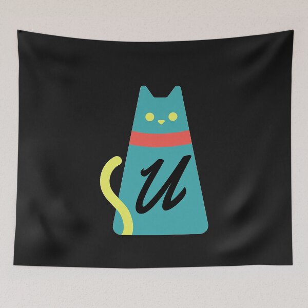 Item preview,  Alphabet  initial Letter U  and black,red and yellow  cat designed and sold by dygo1986.