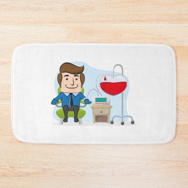 Item preview, Illustration of an executive office mascot, donating blood. Ideal for awareness raising and encouragement of blood donation designed and sold by LucianoCosmo.