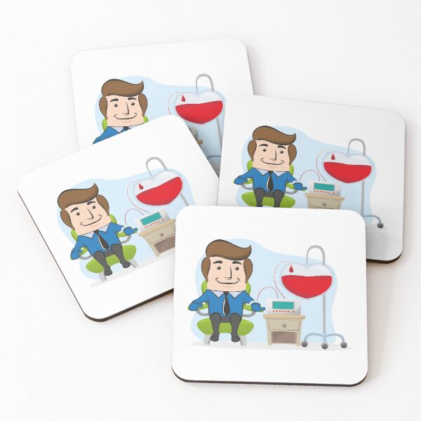 Item preview, Illustration of an executive office mascot, donating blood. Ideal for awareness raising and encouragement of blood donation designed and sold by LucianoCosmo.
