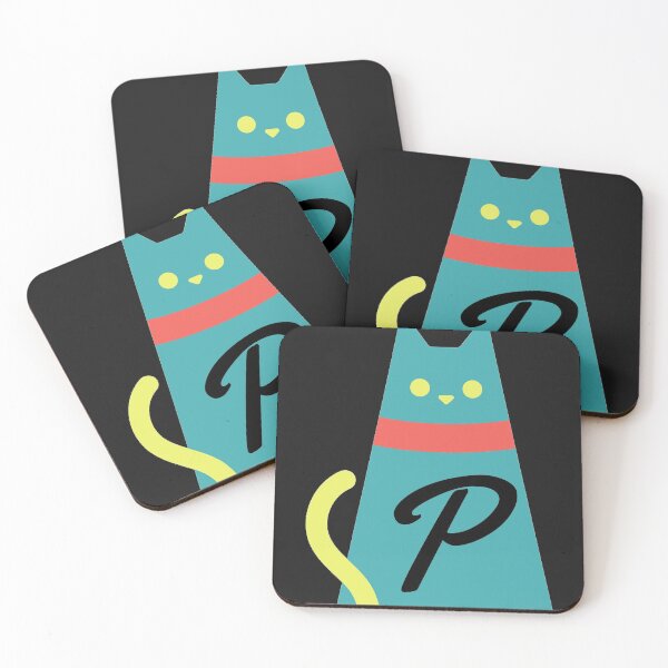 Item preview, Alphabet  initial Letter P  and black,red and yellow  cat designed and sold by dygo1986.