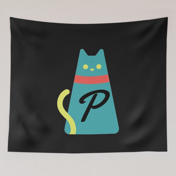 Item preview, Alphabet  initial Letter P  and black,red and yellow  cat designed and sold by dygo1986.