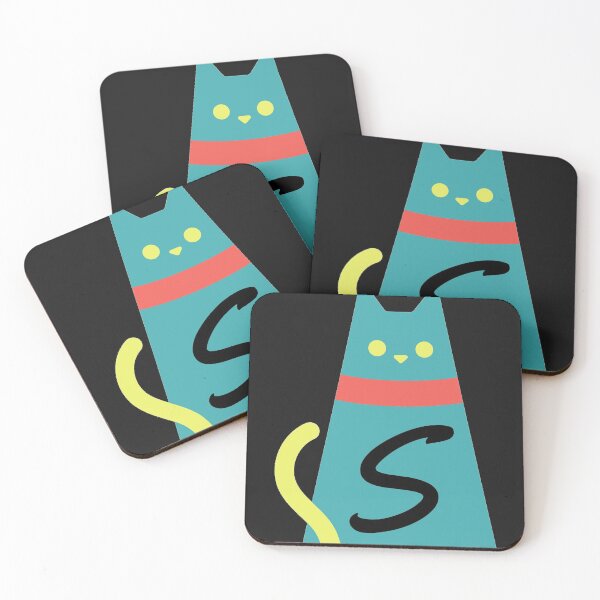Item preview,  Alphabet  initial Letter S and black,red and yellow  cat designed and sold by dygo1986.