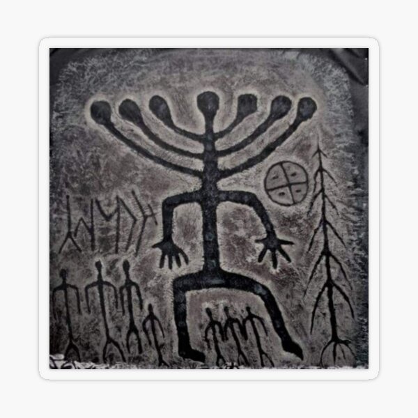 Siberia Ancient Petroglyph, Siberia Khakassia Petroglyph Transparent Sticker