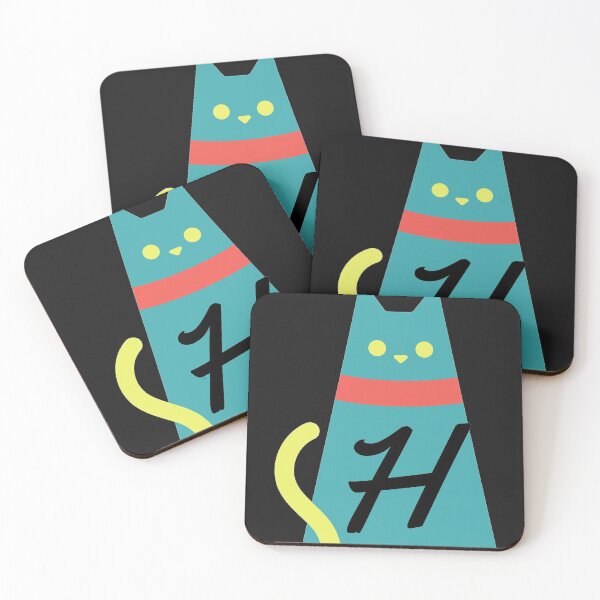 Item preview, Alphabet  initial Letter H and black,red and yellow  cat designed and sold by dygo1986.