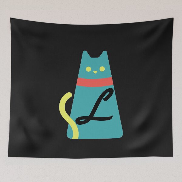 Item preview, Alphabet  initial Letter L and black,red and yellow  cat designed and sold by dygo1986.