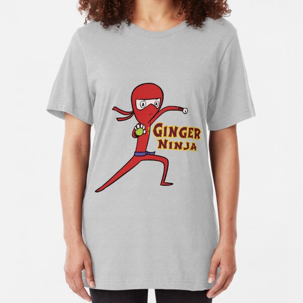 Ginger Ninja WOMENS T-SHIRT tee birthday gift samurai red head cartoon funny