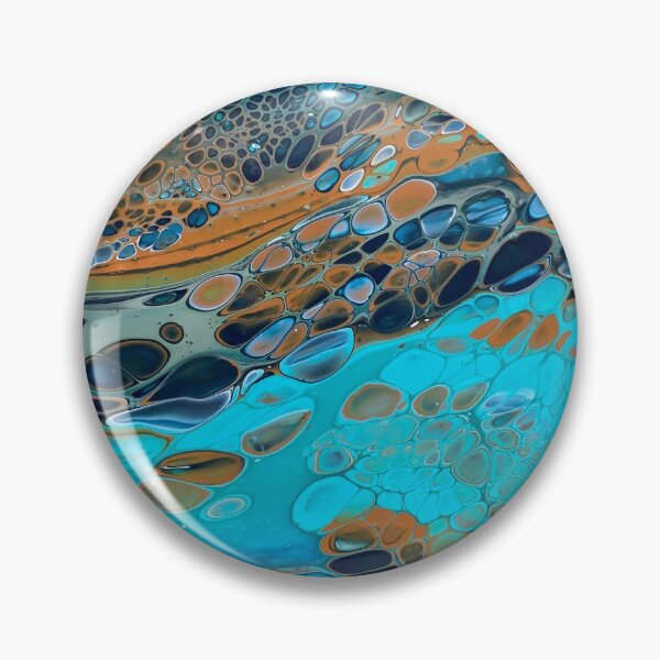 Item preview, Earth Inspired Blue and Brown Abstract Fluid Art Painting designed and sold by CrystalCoast.