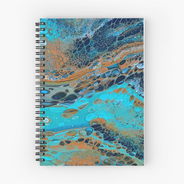 Item preview, Earth Inspired Blue and Brown Abstract Fluid Art Painting designed and sold by CrystalCoast.