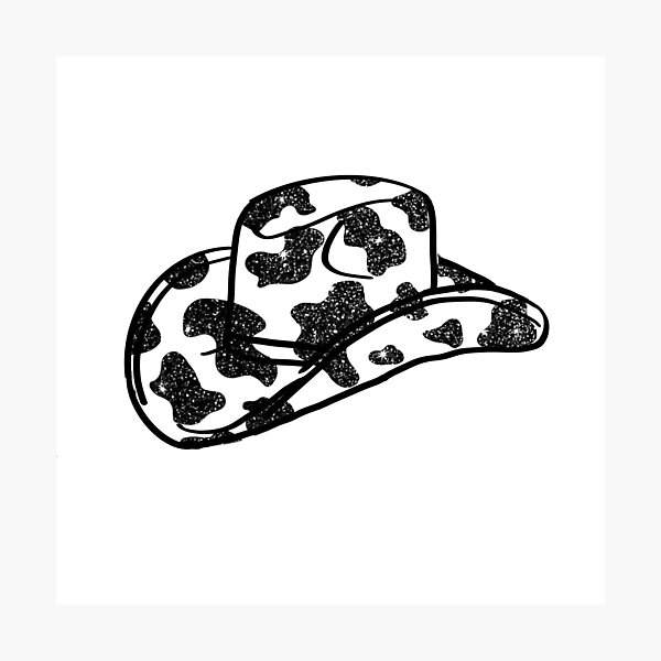 Cow Print Cowboy hat Photographic Print