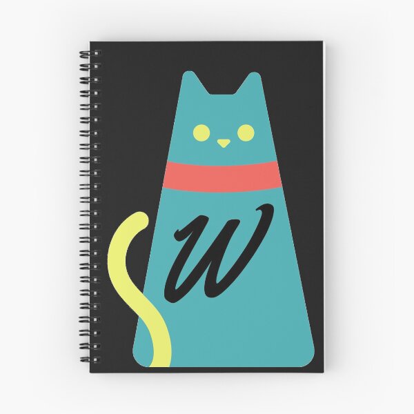 Item preview,  Alphabet  initial Letter W and black,red and yellow  cat designed and sold by dygo1986.