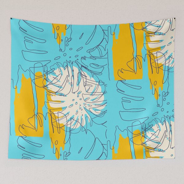 Item preview, Abstract shapes seamless pattern turquoise color designed and sold by amersoliman.
