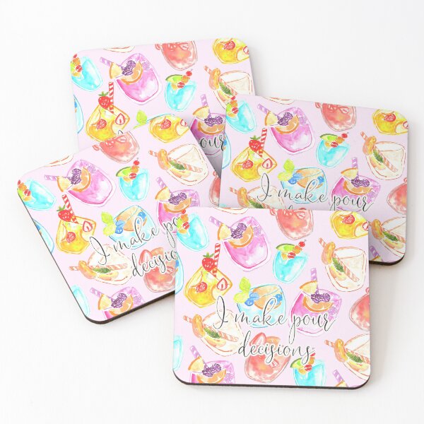 Item preview, I make pour decisions - cute watercolor drinks designed and sold by PickleheadSoup.